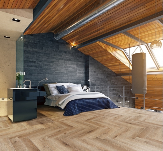 Виниловый ламинат SPC "Cronafloor" Herringbone Дуб Монпелье (640*128*4,5 мм) — купить в Керчи