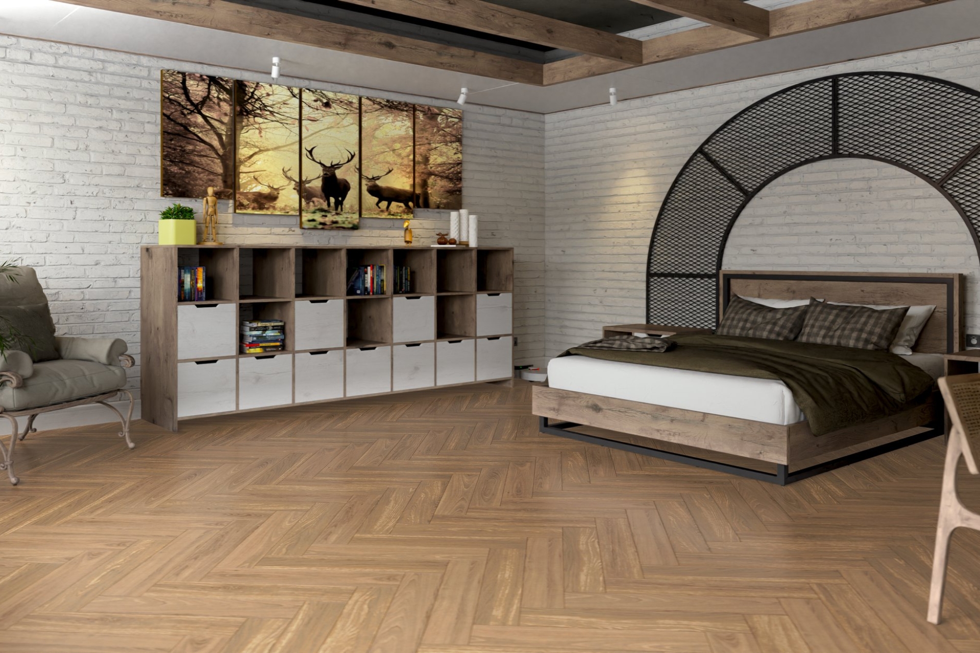 Инженерный паркет «Damy Floor» Натуральный (укладка елочкой) — купить в Керчи